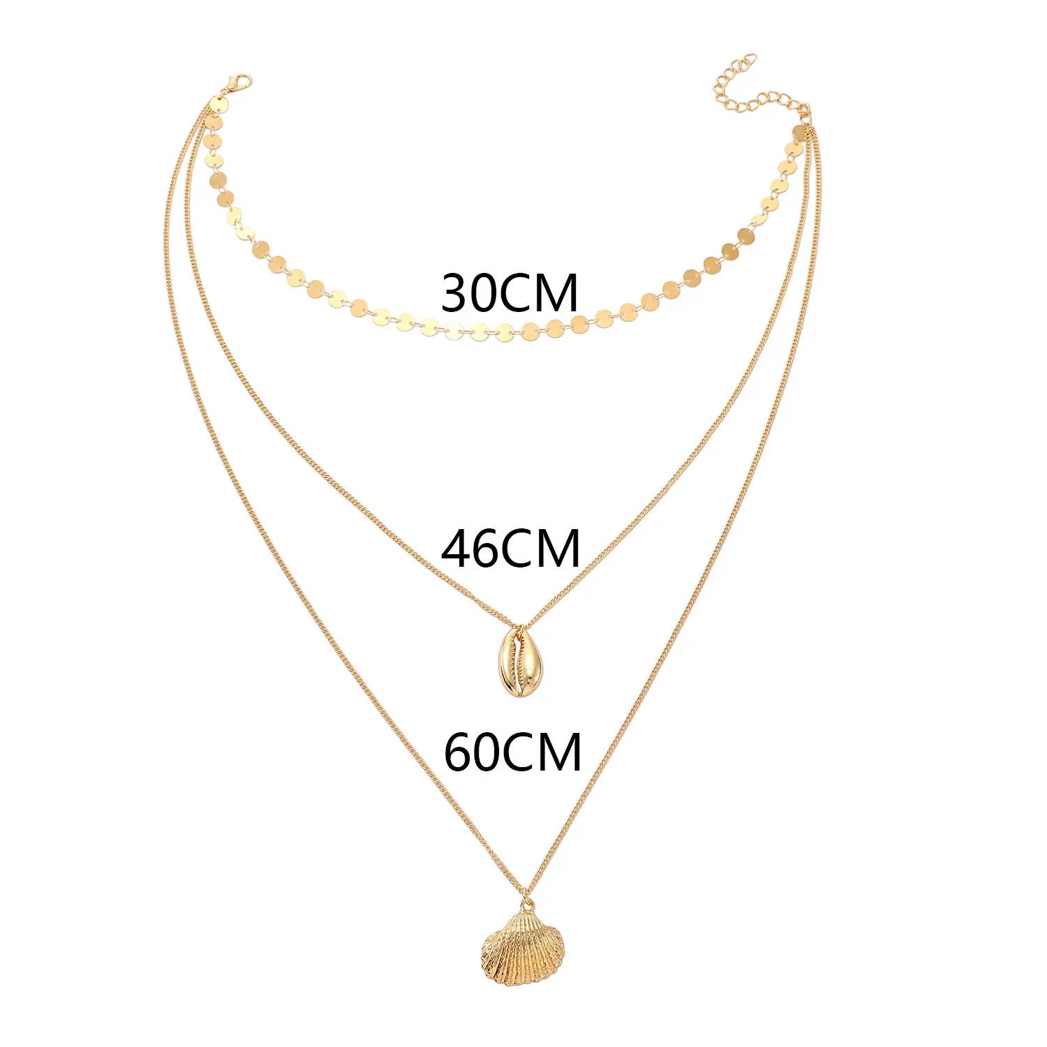 Модное ожерелье подвеска из ракушек Золотая цепочка чокер Лидер продаж