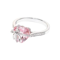 2022 woman rings gothic super flash technology diamond argyle pink diamond heart shaped morgan stone diamond ring gold jewelry