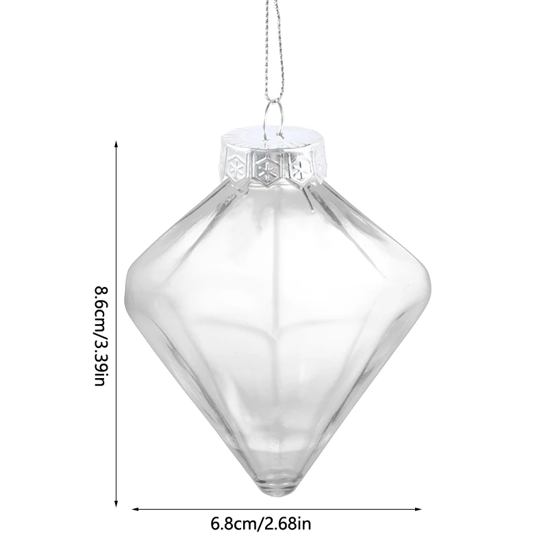 

Прозрачные новогодние шары-ромбы для наполнения 3/6 шт