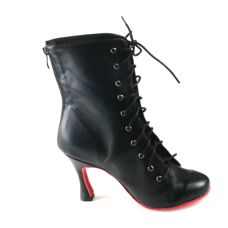 Женские туфли для латиноамериканских танцев черные замшевые на высоком каблуке