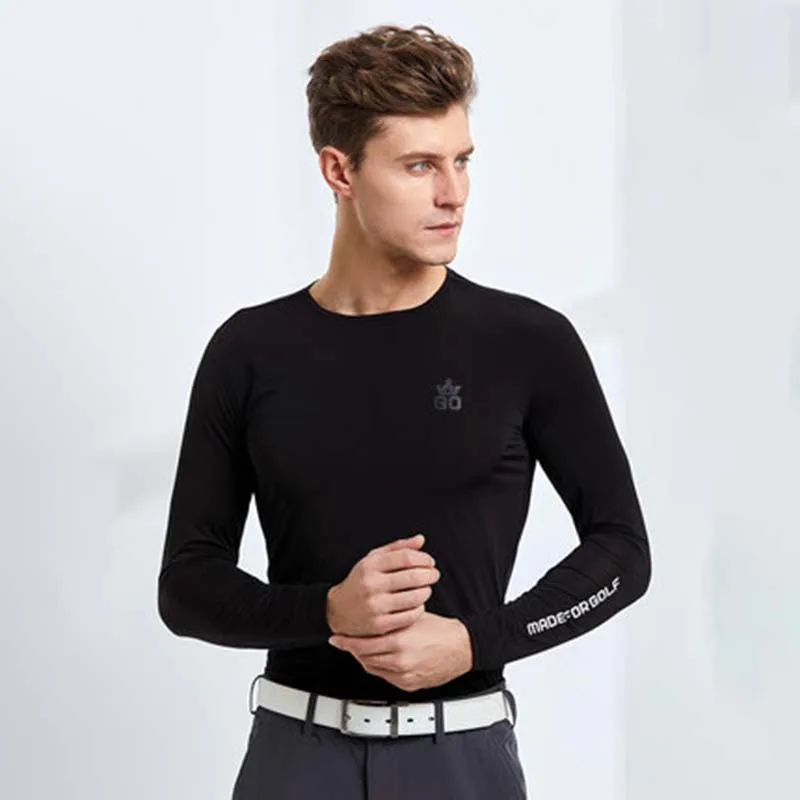 2022 Golf Men's Long-sleeved T-shirt Summer Slimming Quick-drying Breathable Ice Silk Sunscreen Shirt High Quality Golf Clothes