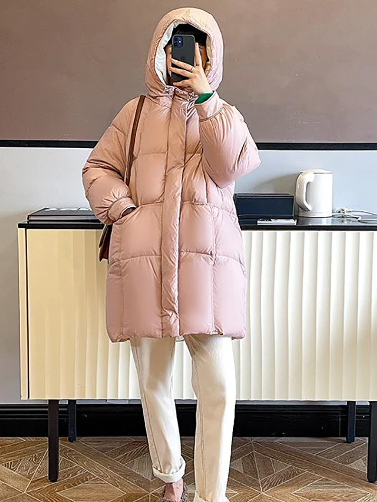 Women's Down Feather Jackets Coat Winter Baggy Thickening Warm Bubble Long Oversized Female Puffer Cotton Padded Jacket Outwear