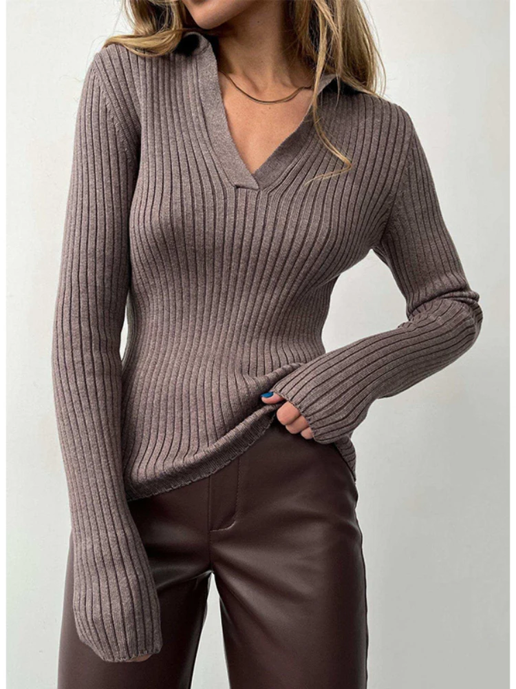 

Sweaters Women Winter Elegant Temperament Commuting Elastic Slim Fit Pit Striped Long Sleeve Underlay Sweater Women's Clothing