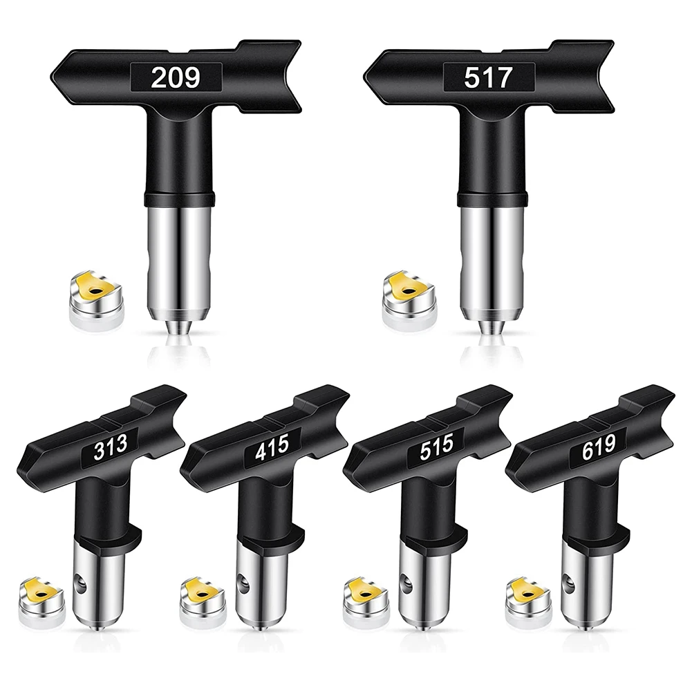 

6Pcs Sprayer Tips with Seals, Reversible Air-Less Spray Tip Black, Air-Less Paint Sprayer Tips Parts for Most Spraying