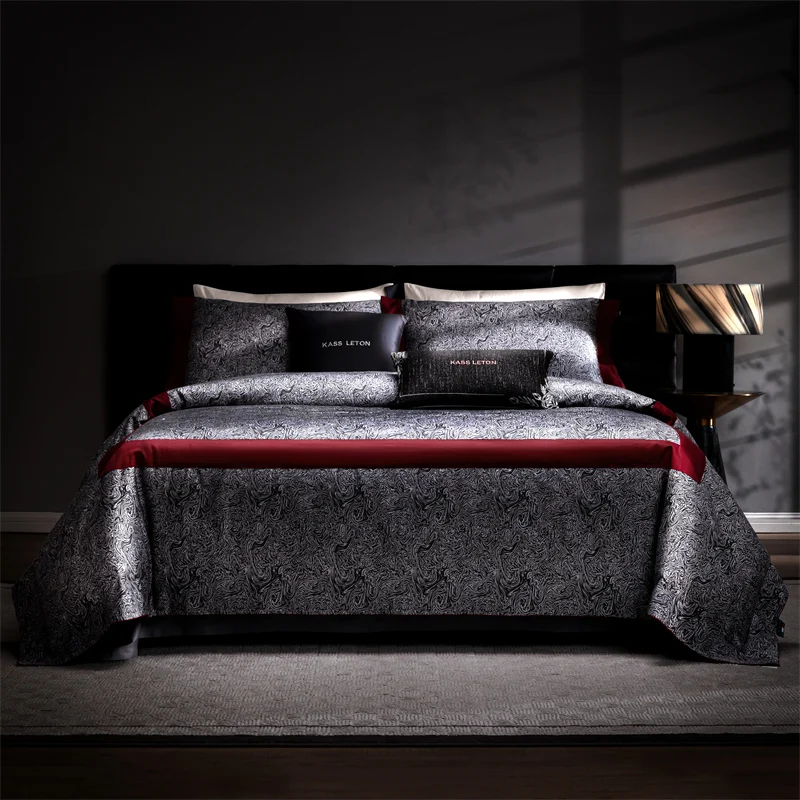 

Роскошный комплект постельного белья в винтажном стиле из египетского хлопка с шелковистым мягким пододеяльником 1000TC, простыня, наволочки