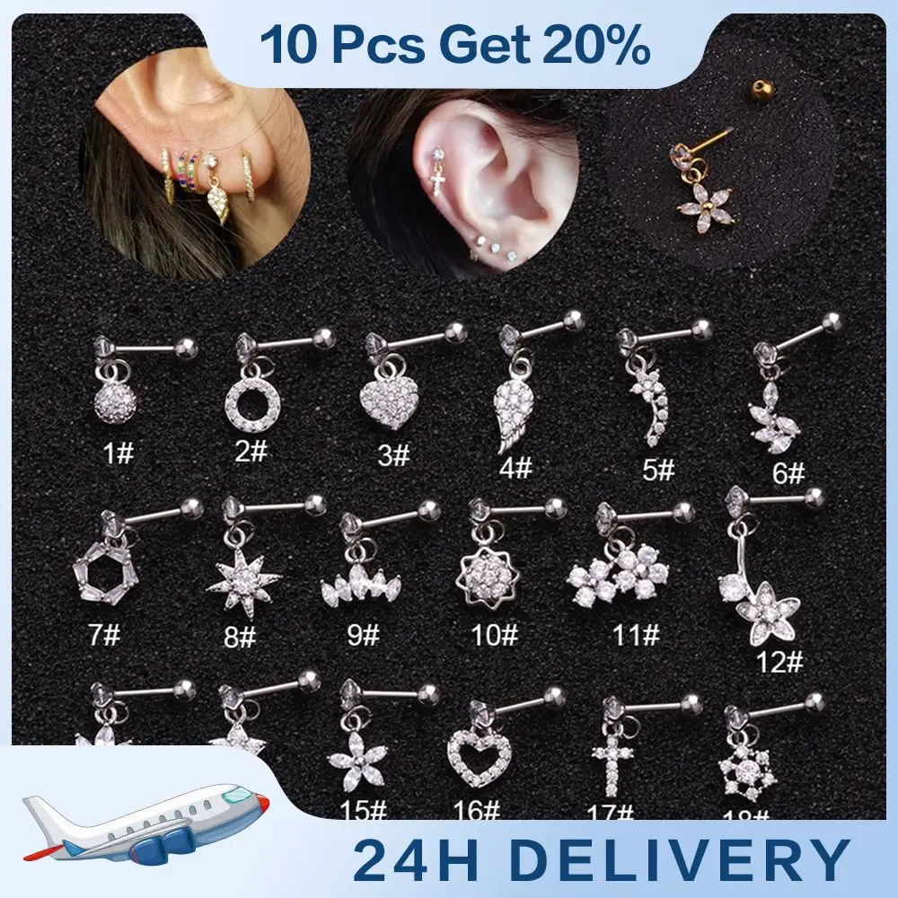 

Stainless Steel Pendant Durable And Durable Zircon Earring Spiral Earrings Bright Color Miss Popular Jewelry Stud Earrings Light