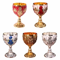30ml white wine glasses retro goblet european style beverage champagne glasses metal cocktail cup home bar decoration