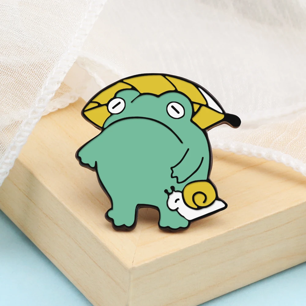 Креативная эмалированная булавка в виде лягушки из мультфильма Милая плавающая