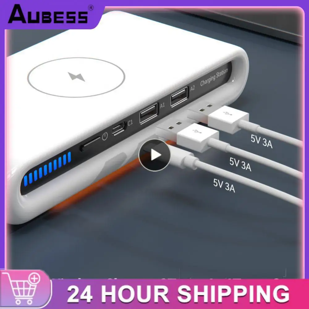 

With Ambient Light Usb Type C Fast Charger Multifunctional Charging Pad 15w Wireless Charger 4 In 1 Charging Dock Station