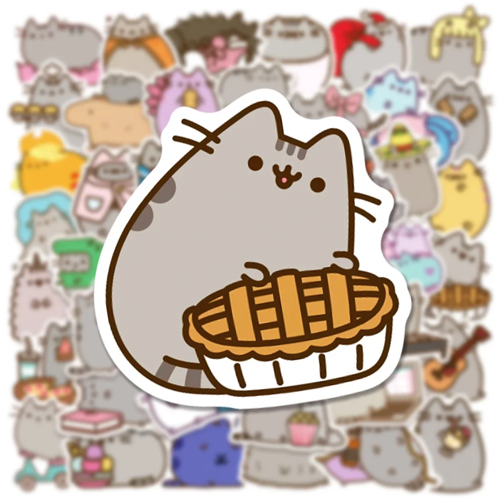 

10/50Pcs Kawaii Cat Cartoon Sticker Cute Animal Decals Kids DIY Scrapbook Laptop Stationary Guitar Suitcase Car Sticker
