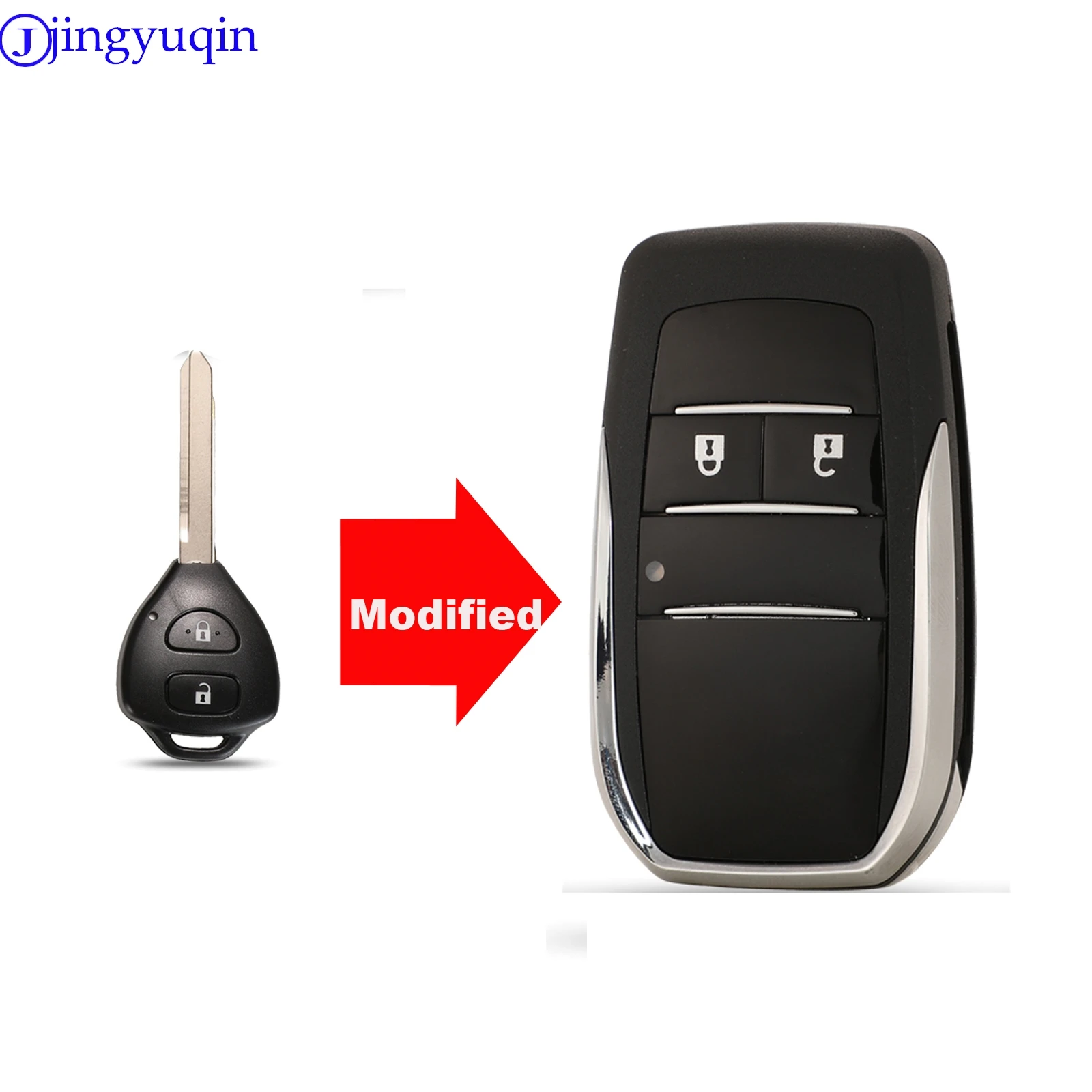 

Модифицированный Складной Чехол Jingyuqin Для Автомобильного Ключа Toyota Corolla Camry Auris С Обновленным Брелоком-браслетом