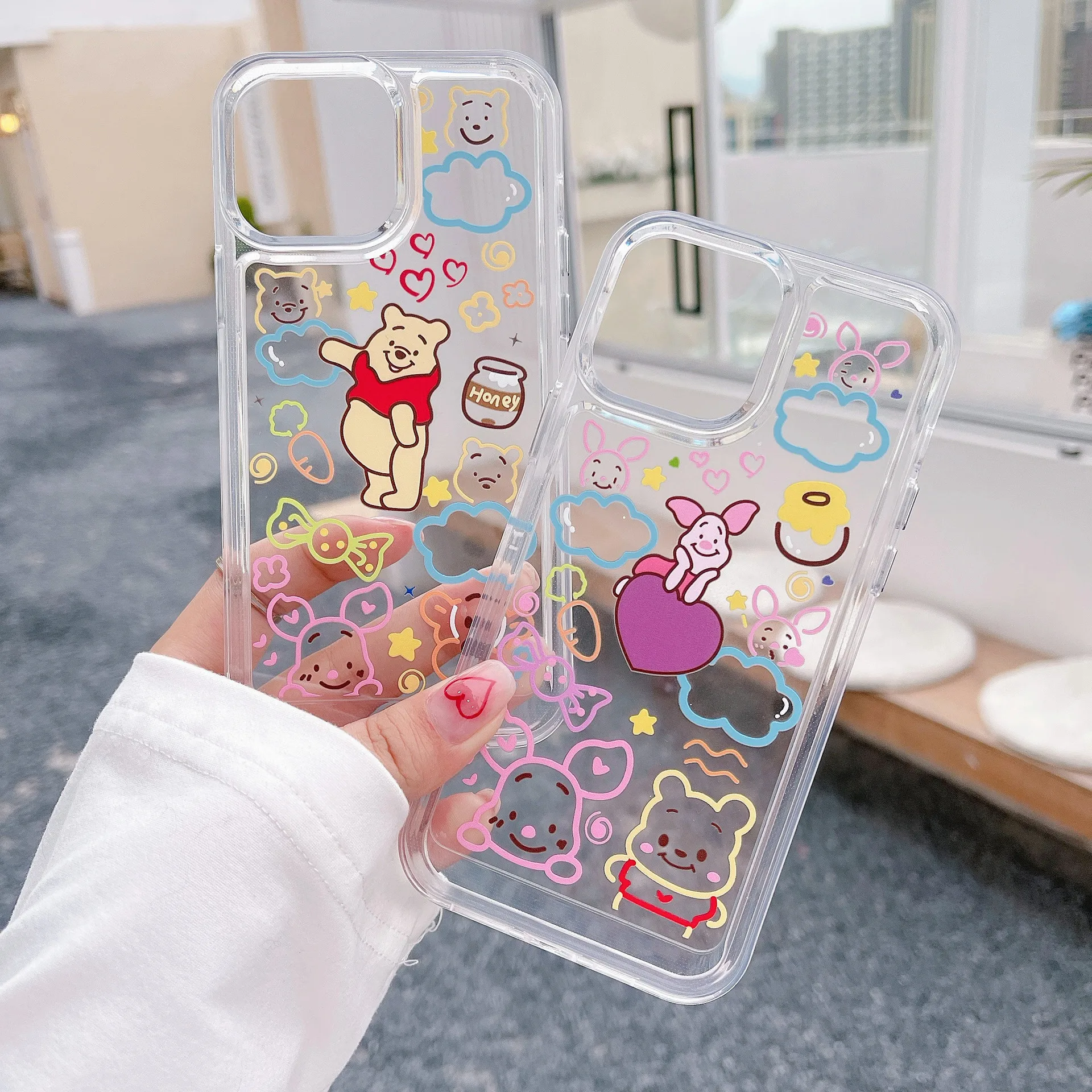 

Transparent cartoon pig bear Phone Case Cover for IPhone 7 8 Plus 11 12 13 Pro X XR XS Max Shockproof Case for IPhone 13 Cases