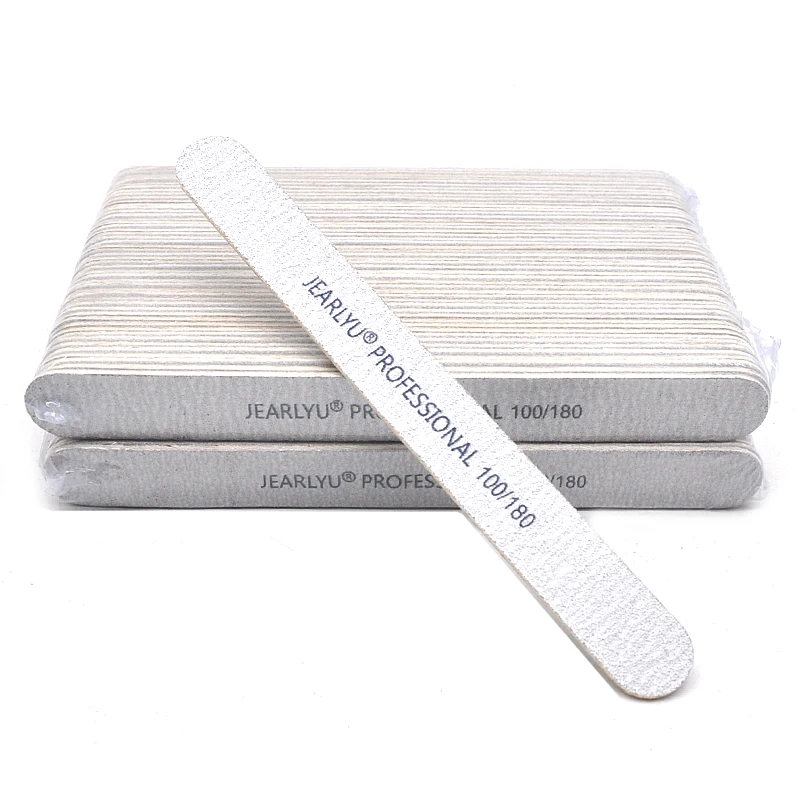 

100Pcs/lot Polishing Nail File 100/180/240 Nagelvijl Sandpaper Block Washable Wooden Alongamento De Unha Makeup Nail Buffer Tool