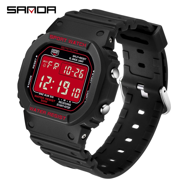 

SANDA Men's Outdoor Sports Watch Fashion LED Digital Mens Watches Waterproof Timing Electronic Wristwatches Relogio Masculino