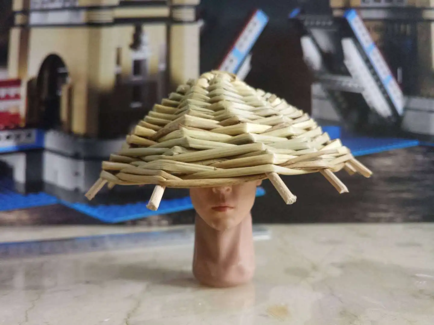 Модель японской соломенной шляпы самурая ручной работы 1/6 для куклы с мужским