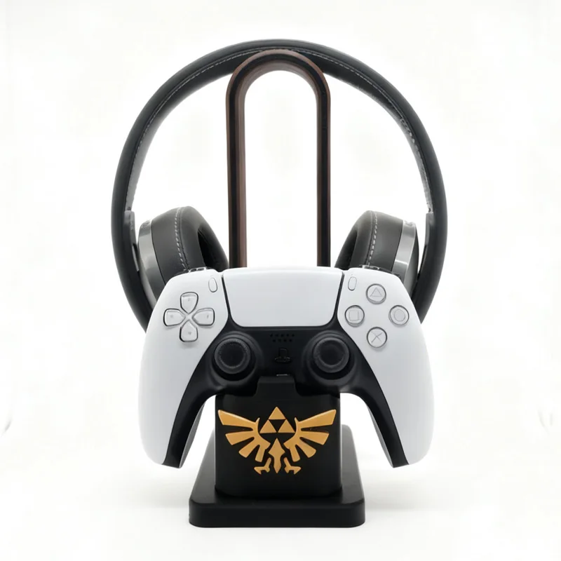 Фото Подставка для наушников с ручкой Zelda, аниме, тематическая вешалка для PS5, игровой логотип, киберспортивный настольный орнамент, аксессуары для игровой консоли №4