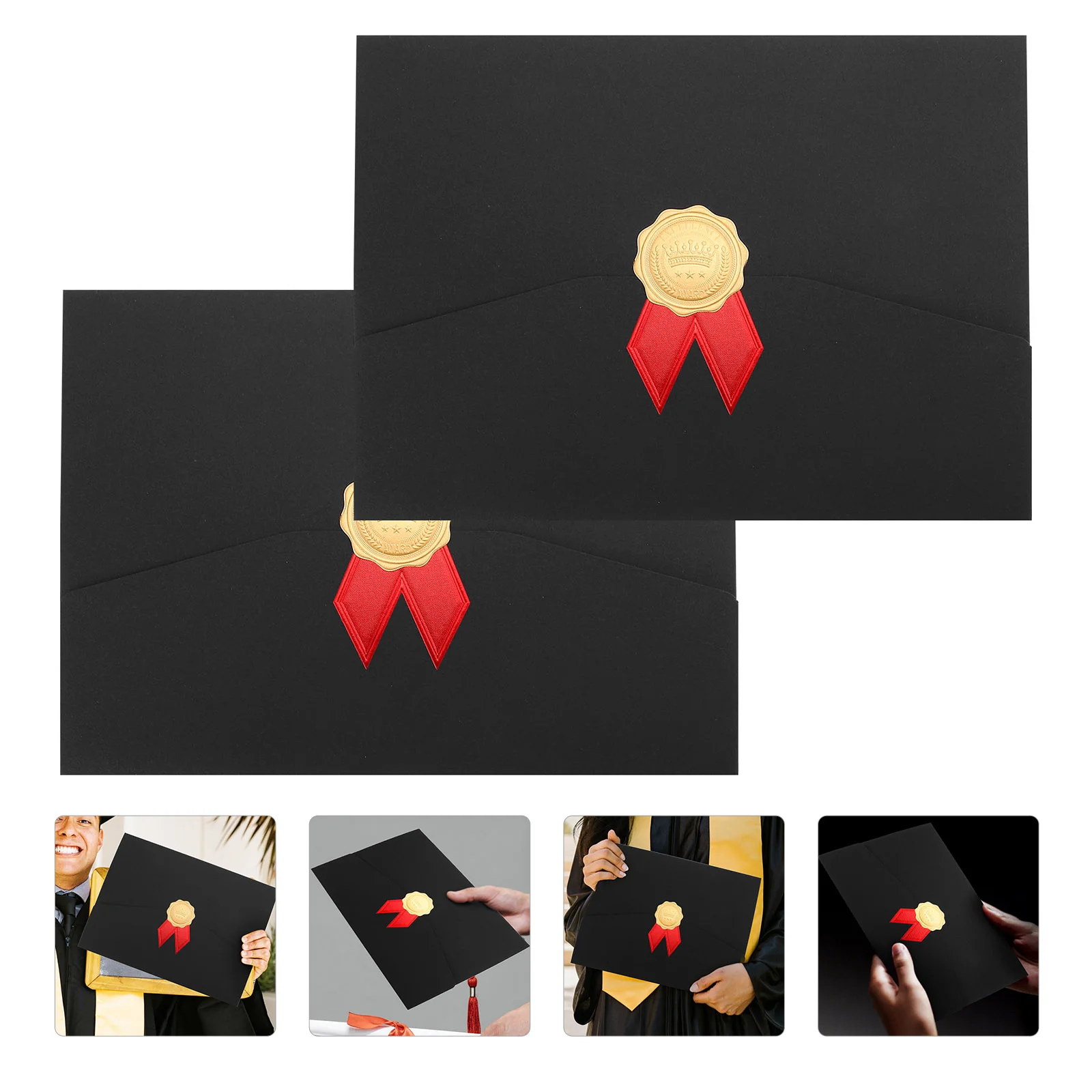 

2 Pcs Graduation Certificate Cover Envelopes Paper Holder Protective Case Award Diploma Document Covers Jam