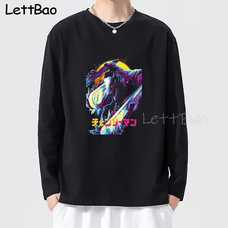 

Chainsaw Man Denji T Shirt Anime Print Graphic Shirts Japanese Men Cotton Tshirts Wholesale Men's Long Sleeve Tee Shirt O-Neck