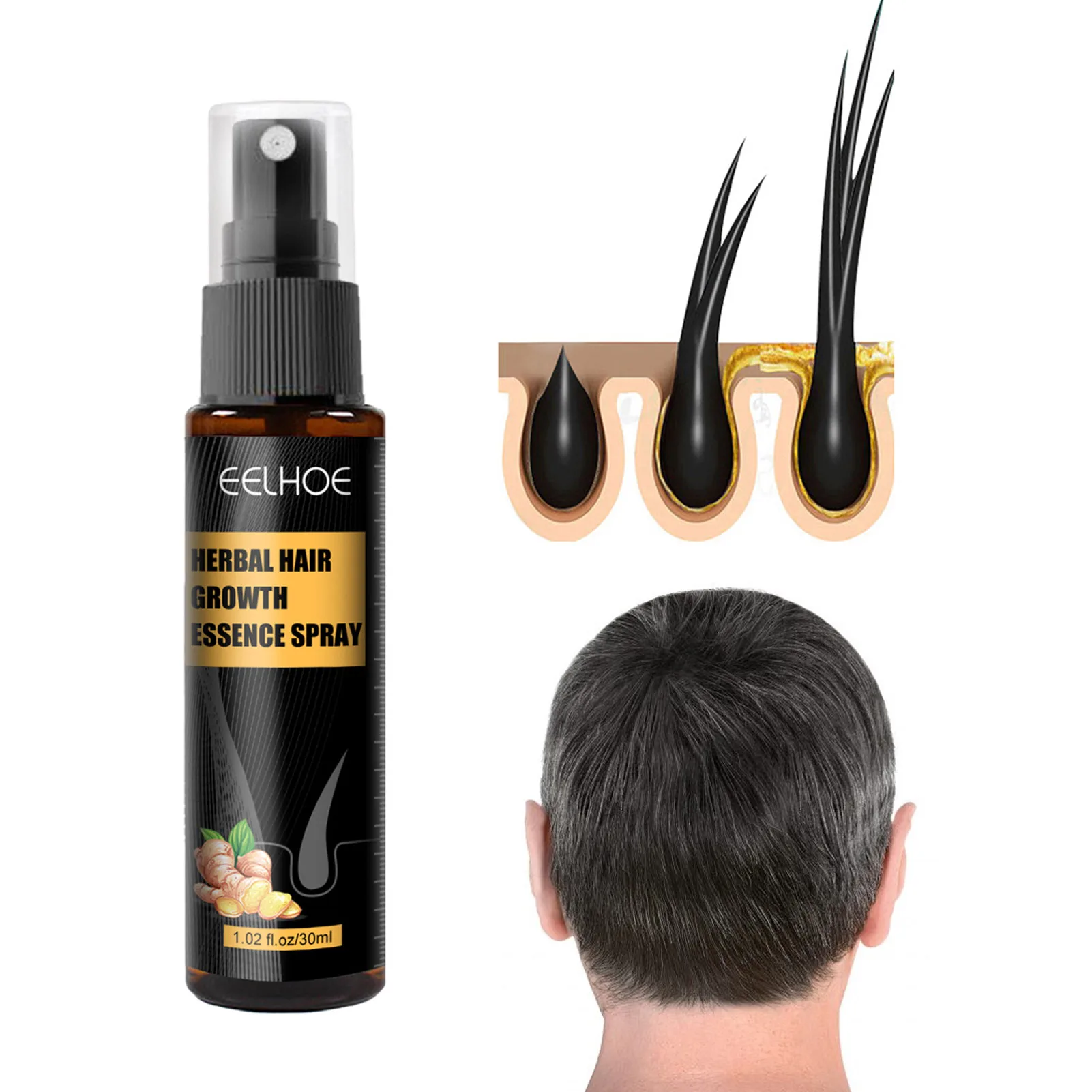 

Hair Rebirth Herbal Spray Herbal Hair Rebirth Spray 30ML Herbal Hair Growth Essence For Men And Women Hair Care Beauty