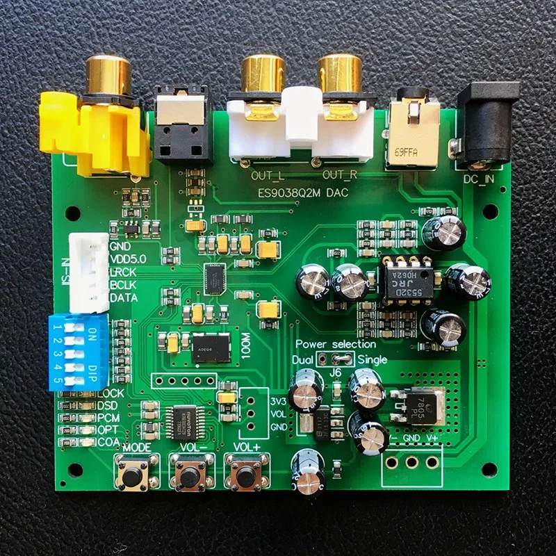 ES9038Q2M I2S IIS DSD DOP коаксиальное волокно SPDIF цифровой аудио DAC декодер плата Поддержка