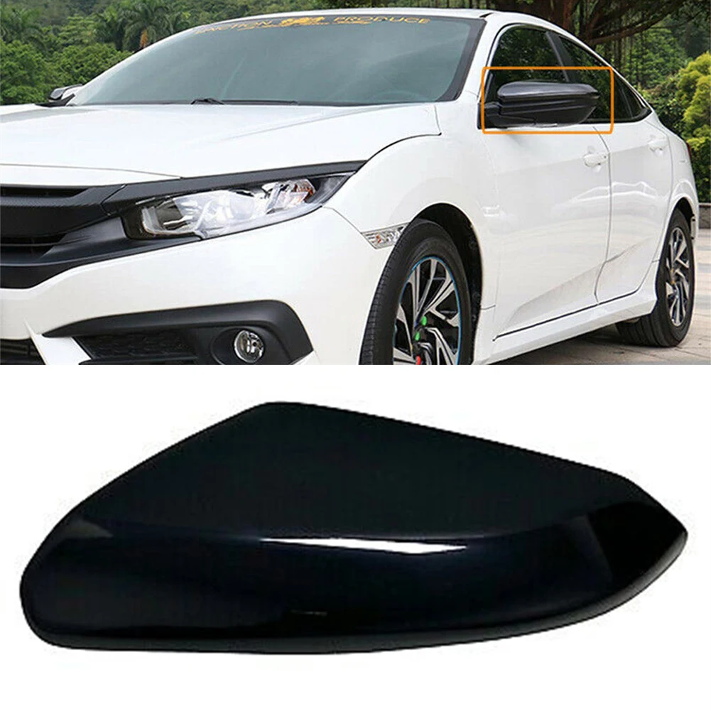 

Правая/левая боковая крышка зеркала для HONDA CIVIC 2016-2020 глянцевая черная/белая зеркальная Крышка для водителя украсит ваш автомобиль
