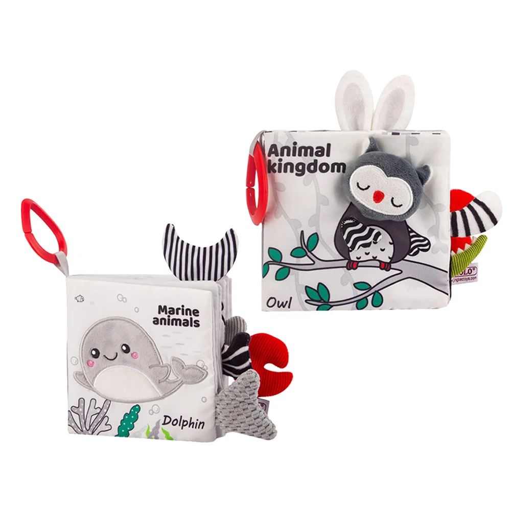 2 шт. тканевая книга с хвостом для раннего образования мягкие детские книги