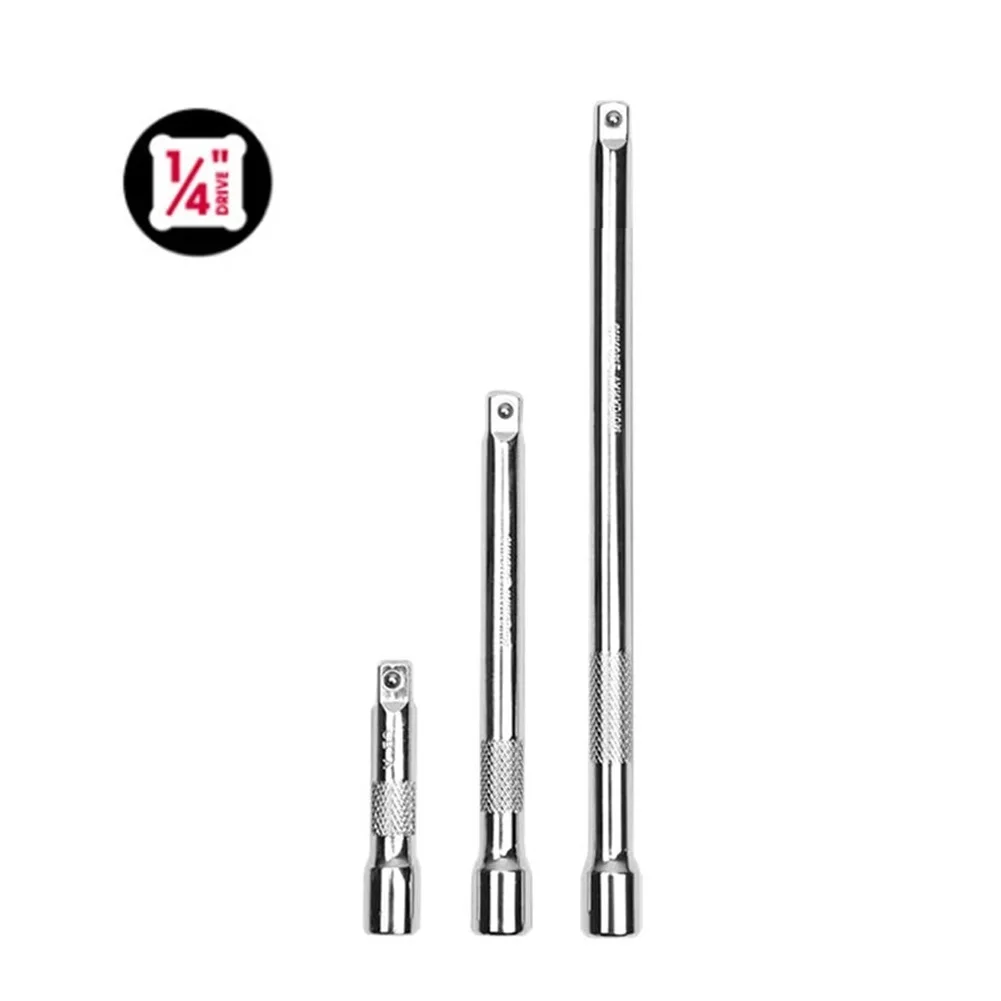 

Ratchet Sleeve Extender Rod Auto Repair Durable 50/100/150mm Lengthened Short Rod Socket Ratchet 1/4 Drive Fast Wrench Hand Tool