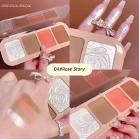 4 color highlight powder trimming plate 3d dimensional natural makeup blush highlight palette facial make up waterproof cosmetic