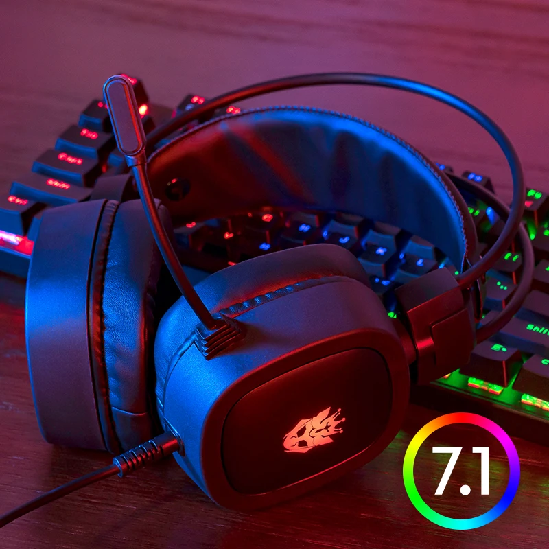 

Music LOL Gaming Headset 7.1 Surround Sound Gamer Earphones Voice Control USB Wired Microphone Headphone PS4 PC Computer