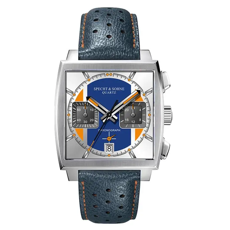 

Specht&Sohne Casual Sport Watches for Men Top Brand Luxury Military Leather Wrist Watch Man Clock Fashion Chronograph Wristwatch