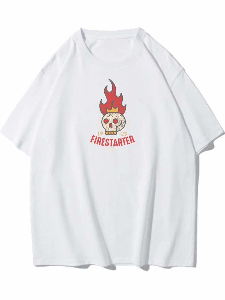 

Woman Tshirts Vintage Gothic Skull Letter Flame Loose Half Sleeve Print Pink Black White Cartoon Tshirts Oversized T Shirt 3XL