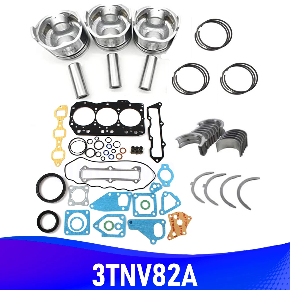 

3TNV82A Overhaul Rebuild Kit For Yanmar Engine Repair Piston Ring Bearing Gasket Auto Parts