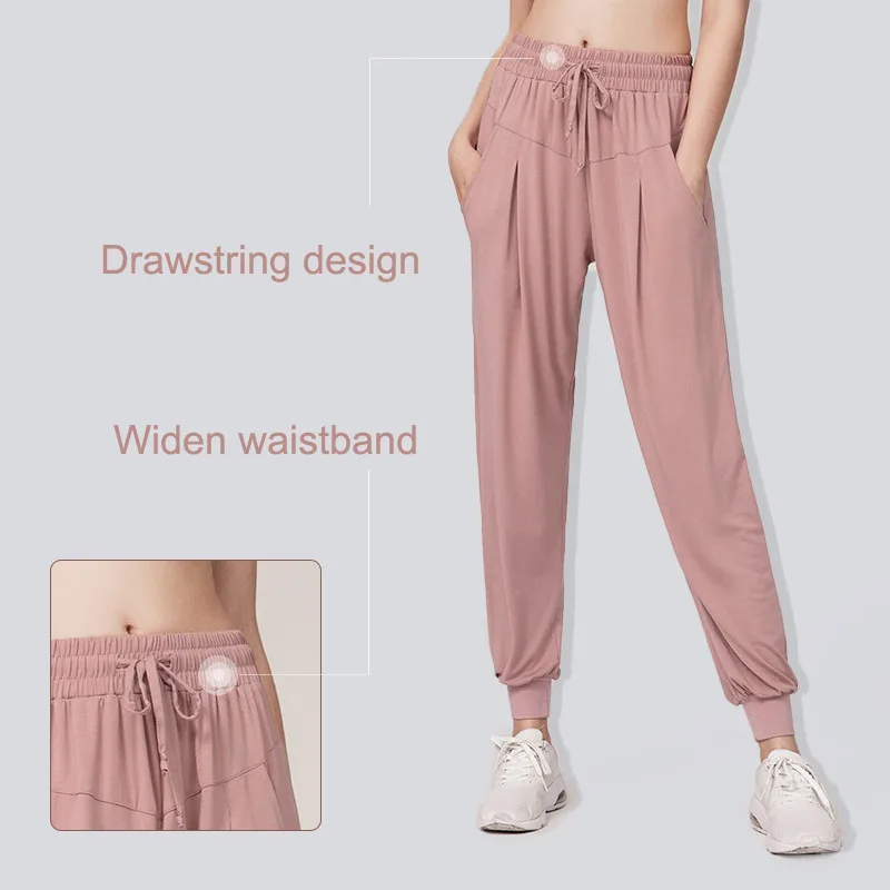 Женские спортивные брюки с завышенной талией свободные повседневные шаровары