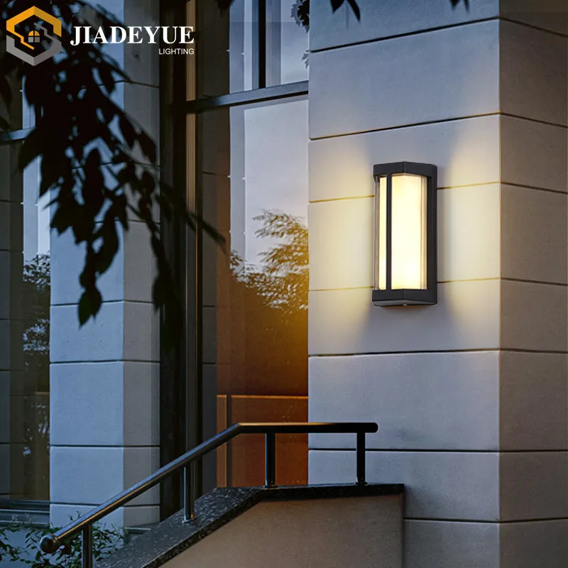 LED Outdoor Waterproof Wall Light IP65 Simple Modern Exterior Wall Light Balcony Yard Lighting Outdoor Wall Light Acrylic Shade