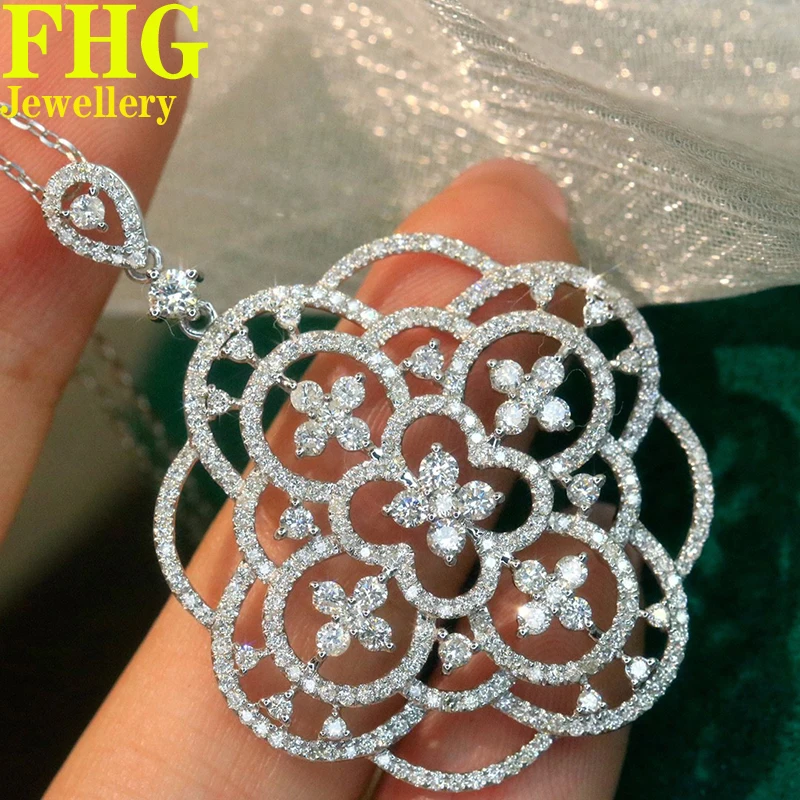 Ожерелье из настоящего белого золота с натуральными бриллиантами 1 8 карата