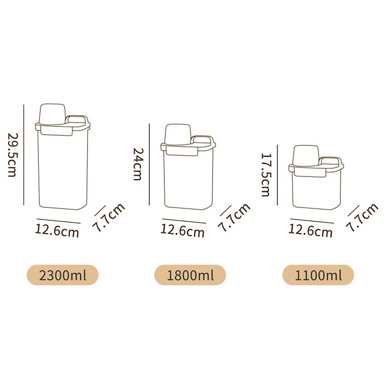 2300 мл герметичный контейнер для хранения стирального порошка с крышками зерна