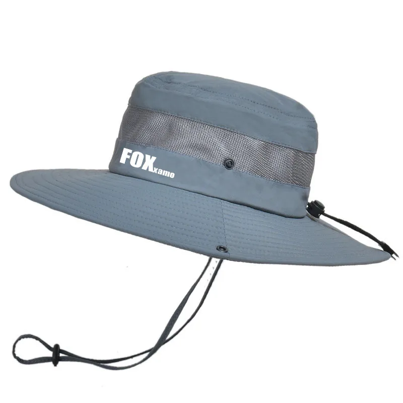 2023 New Men's Fishing Bucket Hat Summer Outdoor Fashion Breathable Mesh Visor Big Brim Hat Fisherman Cycling UV Sun Hat