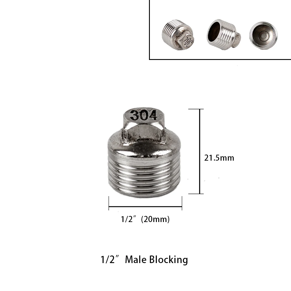 

Тройник с внутренней и наружной резьбой 1/2 дюйма 3/4 дюйма BSP, переходник из нержавеющей стали, адаптер для стыкового соединения, муфта, сантехнические фитинги