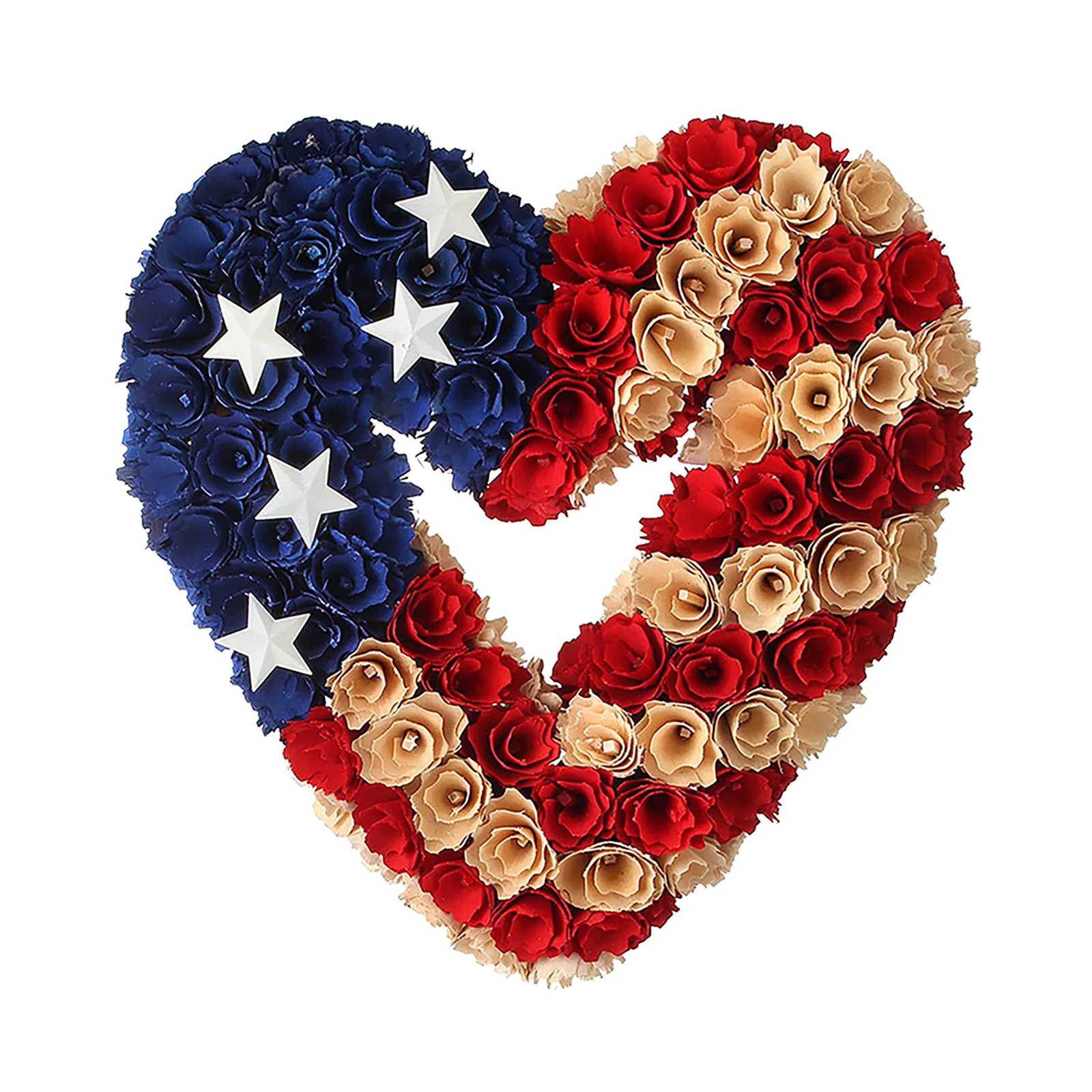 

Hanging Ornament Heart Shaped Artificial Rose Wreath Decorative Pendant Wall Decor for Party Decor