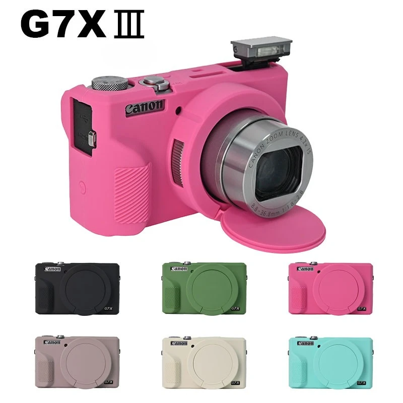 Фото Мягкий силиконовый резиновый чехол для камеры Canon G7XIII G7X3, резиновая сумка с крышкой объектива, защитный чехол для G7X Mark III №1