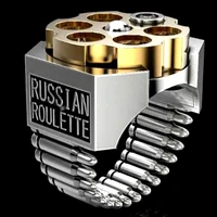 creative russian roulette bullet shaped ring european and american two color male ring