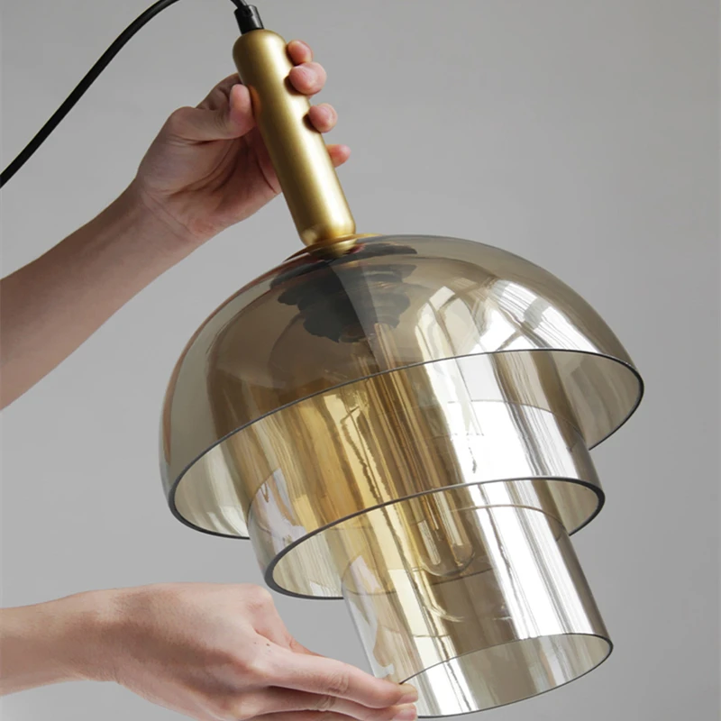 Подвесной светильник в Королевском винтажном стиле стеклянная лампа цвета