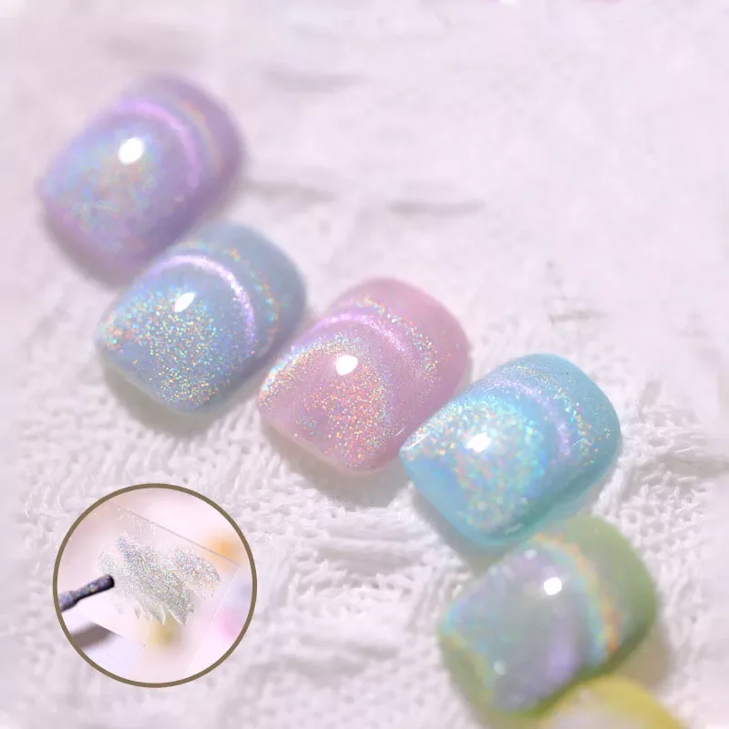 

Cat Eye Soak Off Gel Nail Polish Laser Rainbow Nail Varnish UV LED Gel for Nail Art Easy Coloring Manicure Tool 7ml/15ml