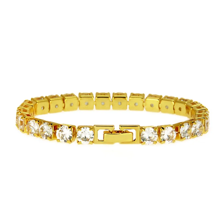 

Hip hop Men's and women's copper-inlaid zircon fashion bracelet Hipster personality bracelet