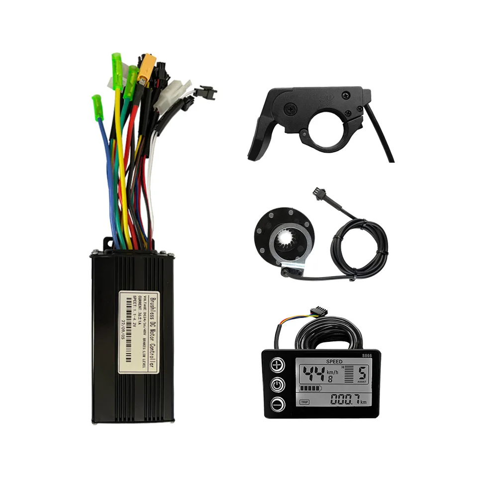 

36/48V 26A Sine Wave Controller S866 Display Throttle 8 PAS Kit For E-Bike MTB E-Scooter Battery Modification Controller Set