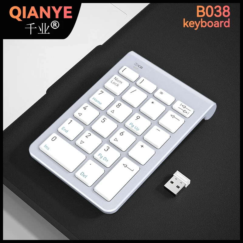 

Беспроводная офисная цифровая клавиатура Qianye B038, 2,4 ГГц, мини кассовый аппарат, финансовый учет, пароль, минимальная клавиатура