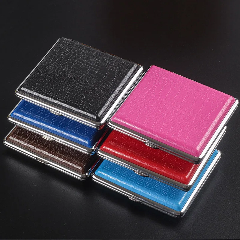 

Leather Cigarette Box Case Holder Tobacco Cigar Cigarette Clip Storage Box Case Container For 20 Cigarettes Storage Case Gift