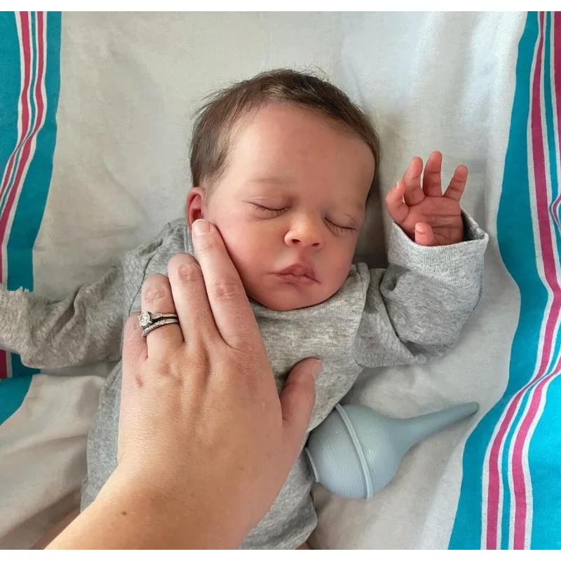 50CM Reborn Boy Baby Doll 20inch Finished Product Soft Vinyl Cloth Body Like Real Alive Sleeping Doll Dress Up Toy for Girl