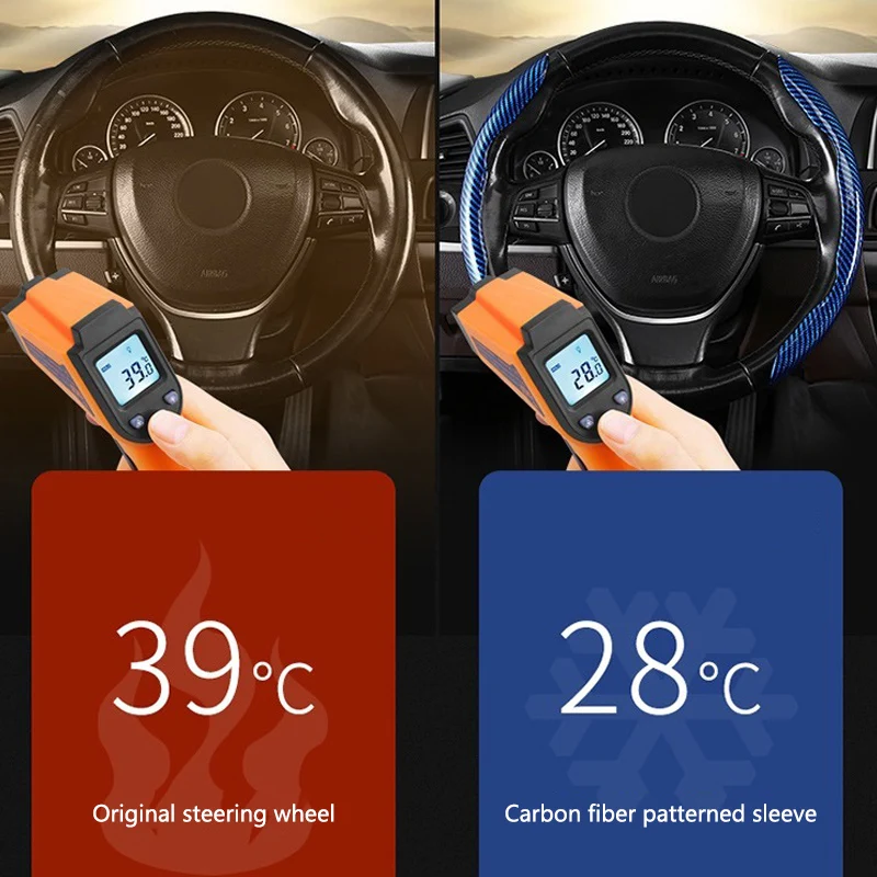Чехол на руль автомобиля из углеродного волокна для Kia Ceed Sportage Picanto Cerato Seltos Soul Rio 3 4