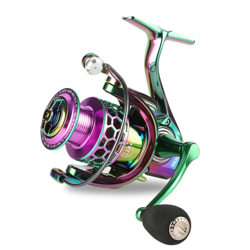 

sk Metal Spool Spinning Fishing Reel Hot Sale 12~15KG Max Drag Power Bass Non-Gap Wheel CNC Rocker Arm 2000-6000 Sea Tackle